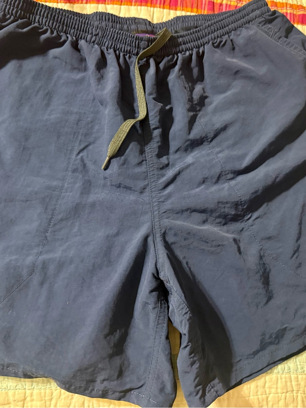 Patagonia Navy Blue Elastic Waist Shorts with Logo Tag